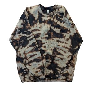 Black Reverse Tie Dye Crewneck Sweatshirt